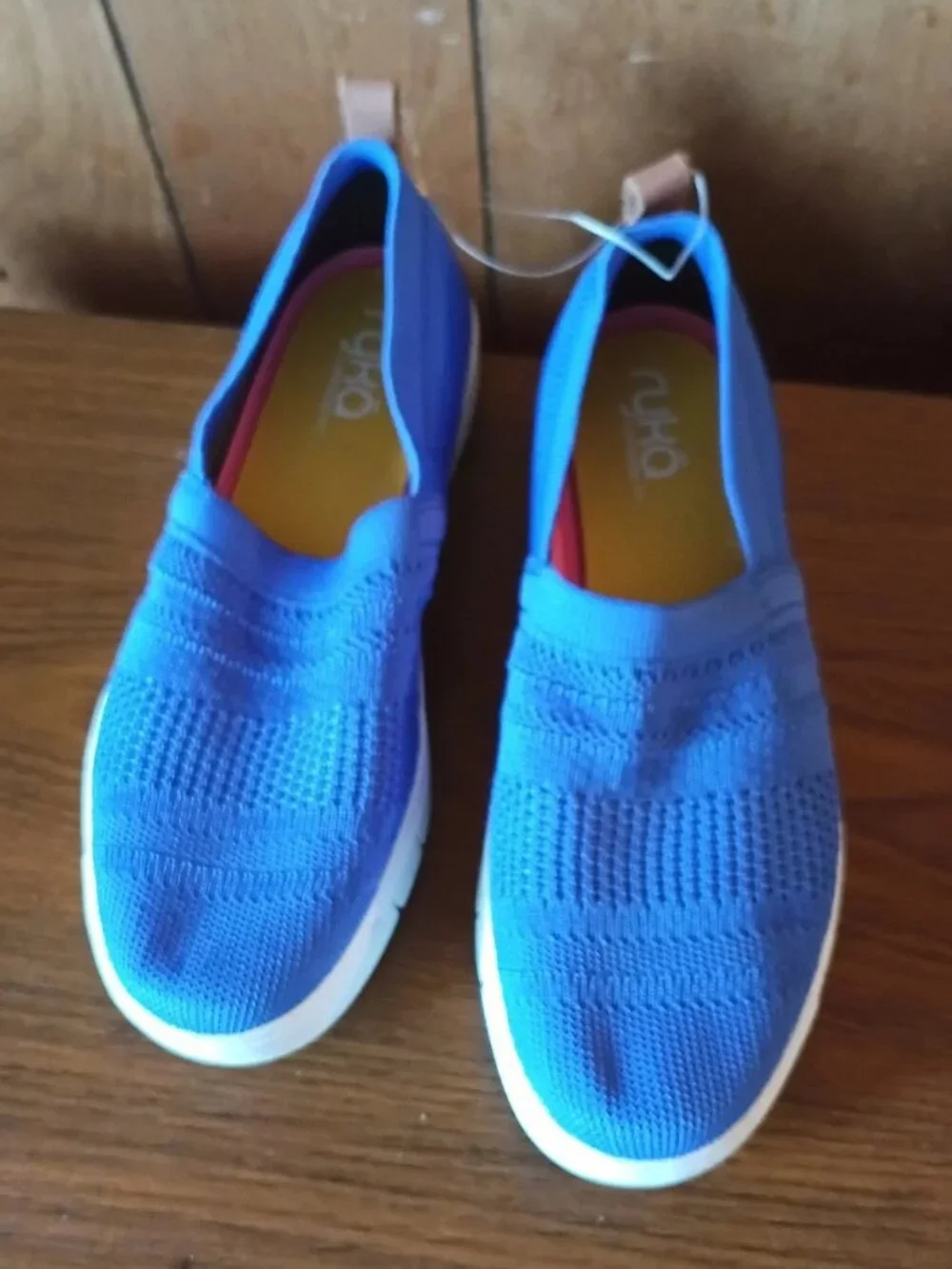 Ryka Women's Slip On Walking Shoes Blue Knit Sneakers Size 7.5 New Lightweight